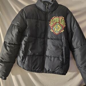 Scooby Doo Mad Engine Blue/Multicolor Men's Puffer  Jacket Size‎ Small